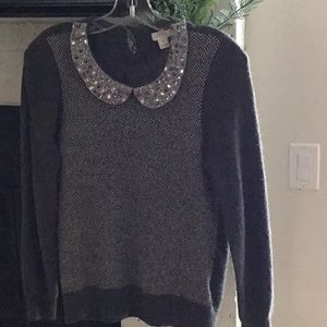 Jcrew houndstooth Peter Pan collar sweater